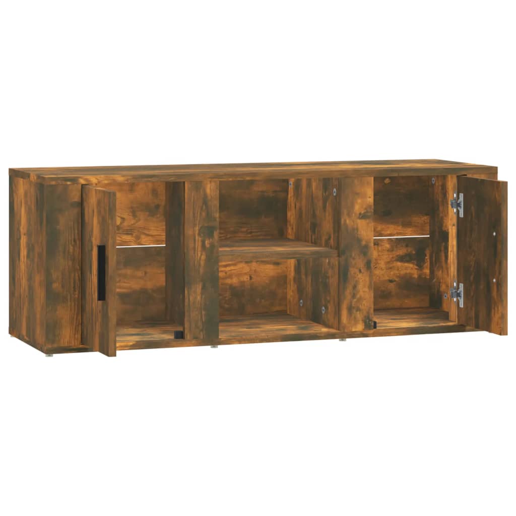 tv-bord 100x31,5x35 cm konstrueret træ røget egetræsfarve