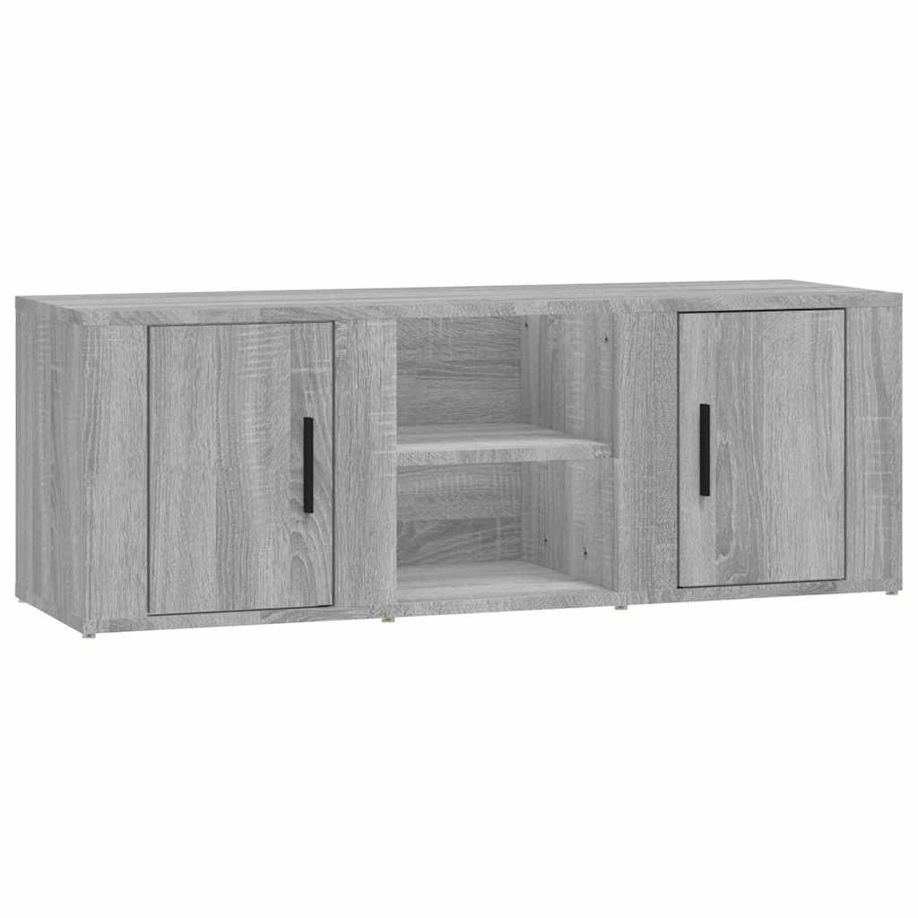 tv-bord 100x31,5x35 cm konstrueret træ grå sonoma-eg