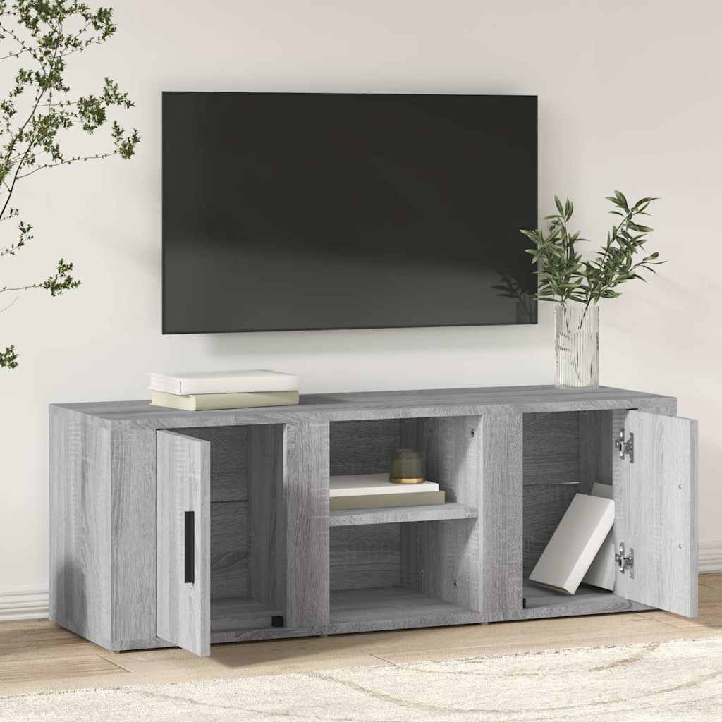 tv-bord 100x31,5x35 cm konstrueret træ grå sonoma-eg