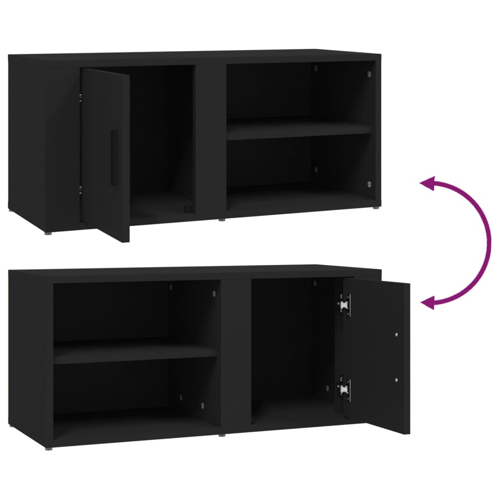 tv-borde 2 stk. 80x31,5x36 cm konstrueret træ sort