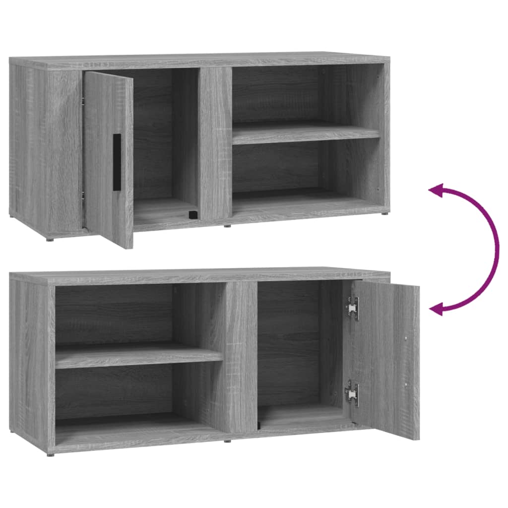 tv-skabe 2 stk. 80x31,5x36 cm konstrueret træ grå sonoma-eg