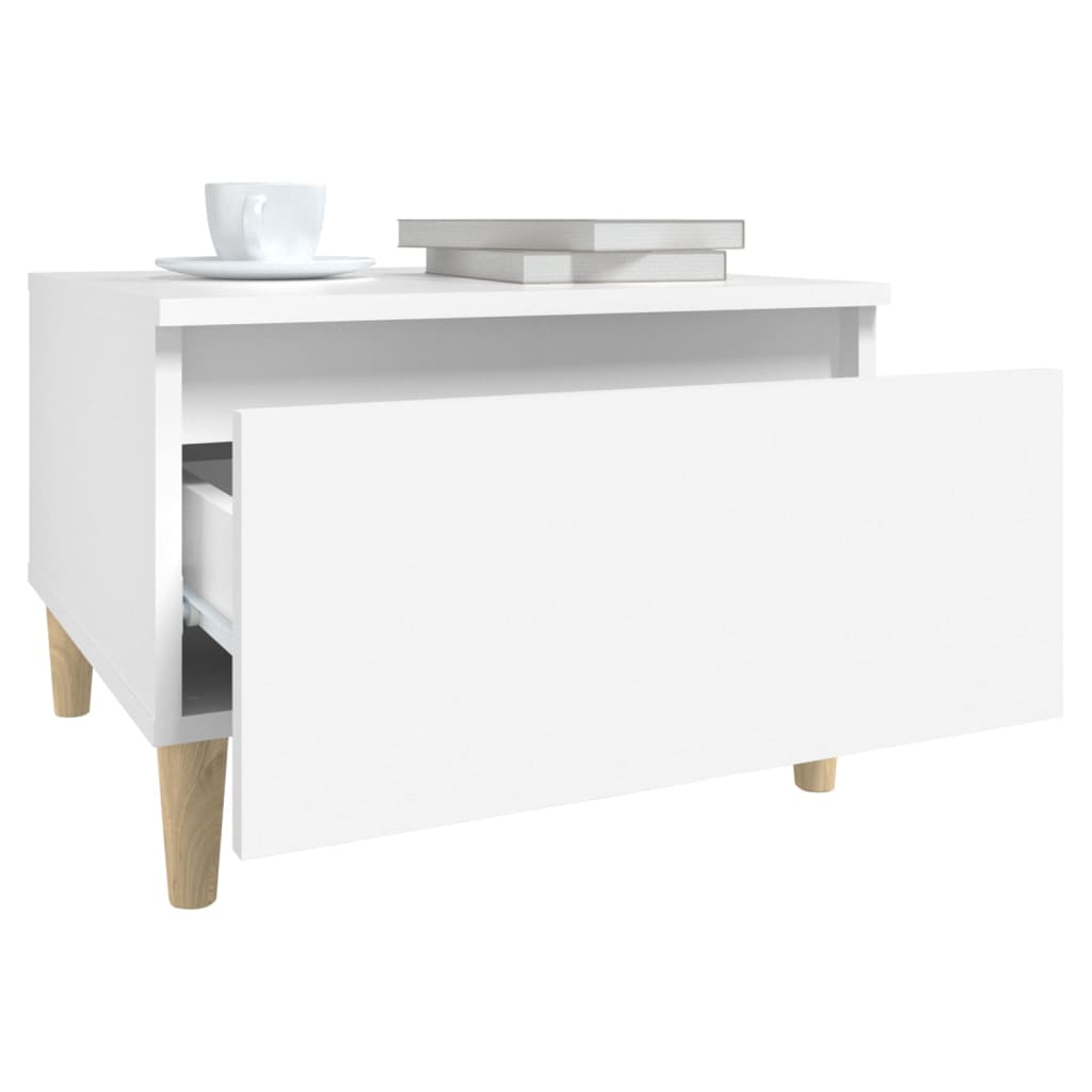 sideborde 2 stk. 50x46x35 cm konstrueret træ hvid