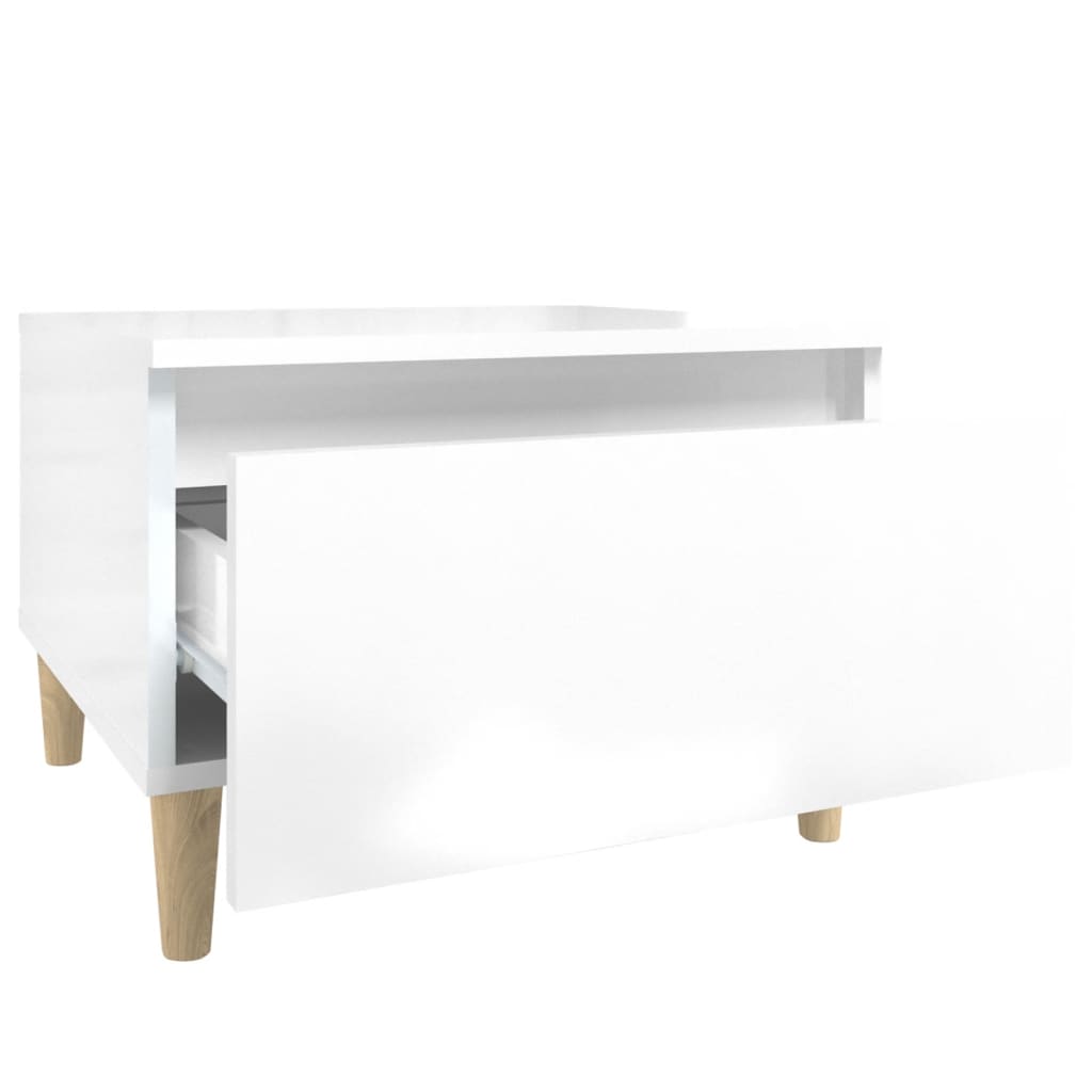 sidebord 50x46x35 cm konstrueret træ hvid højglans