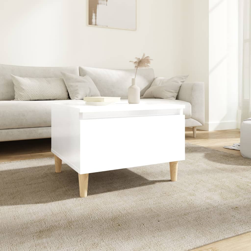 sidebord 50x46x35 cm konstrueret træ hvid højglans