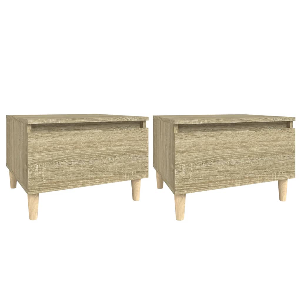 sideborde 2 stk. 50x46x35 cm konstrueret træ sonoma-eg