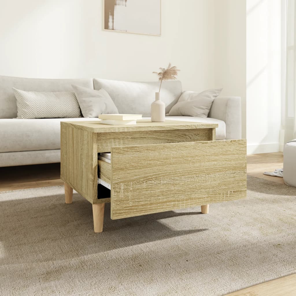 sideborde 2 stk. 50x46x35 cm konstrueret træ sonoma-eg