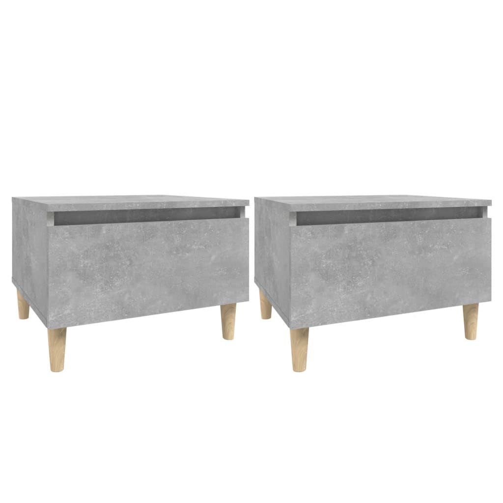 sideborde 2 stk. 50x46x35 cm konstrueret træ betongrå