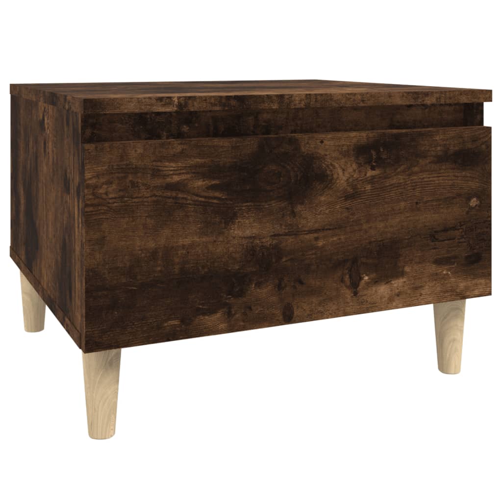sidebord 50x46x35 cm konstrueret træ røget egetræsfarve