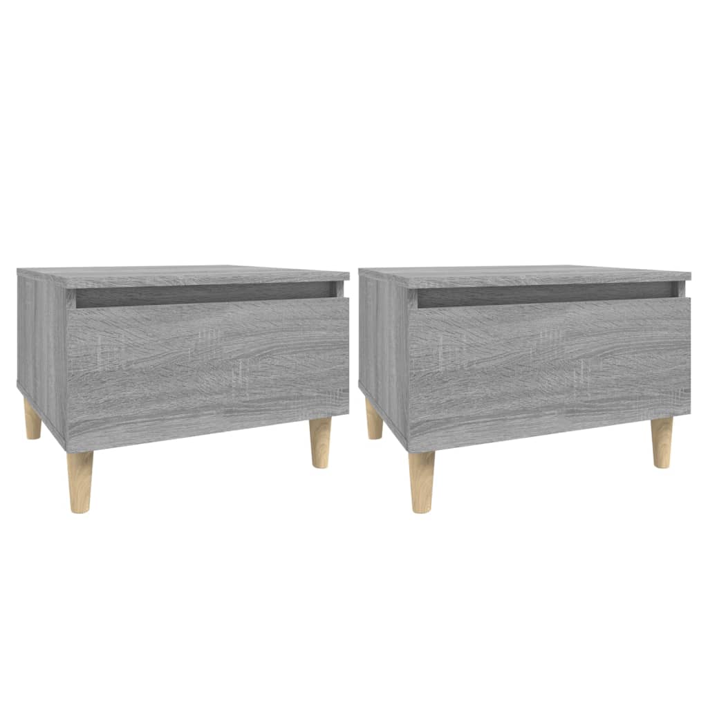sideborde 2 stk. 50x46x35 cm konstrueret træ grå sonoma-eg