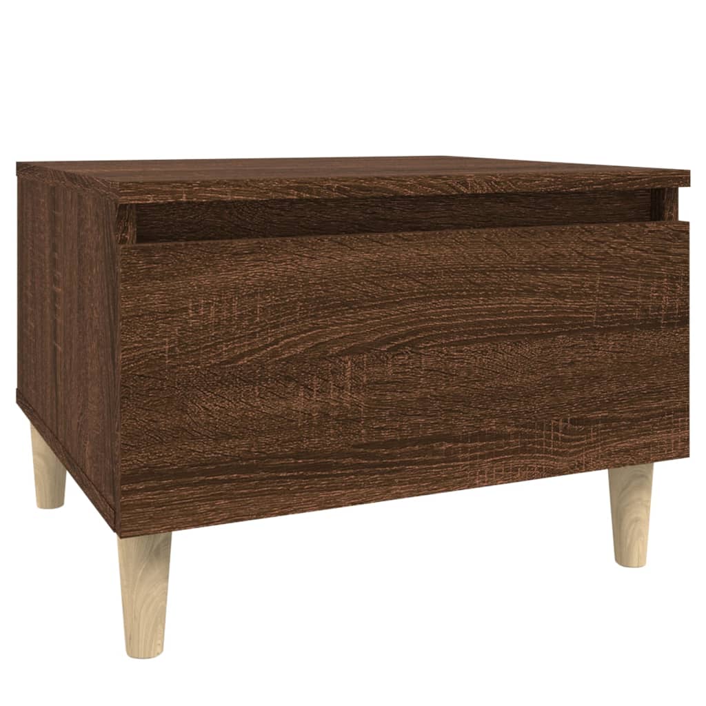 sidebord 50x46x35 cm konstrueret træ brun egetræsfarve
