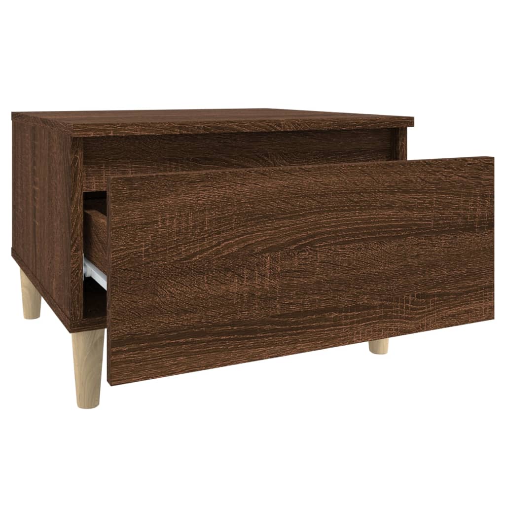 sidebord 50x46x35 cm konstrueret træ brun egetræsfarve