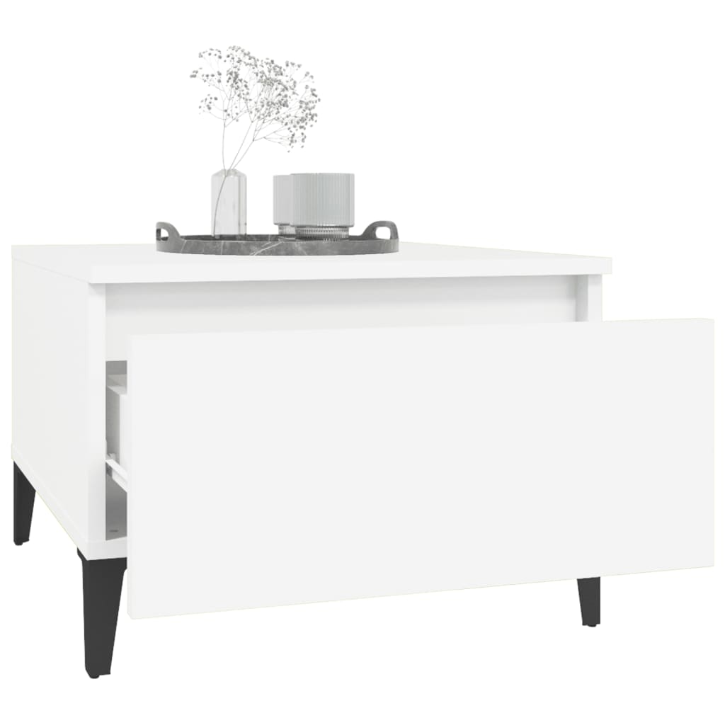 sideborde 2 stk. 50x46x35 cm konstrueret træ hvid