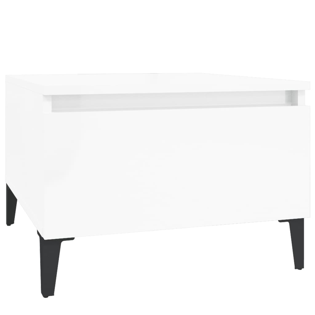 sidebord 50x46x35 cm konstrueret træ hvid højglans