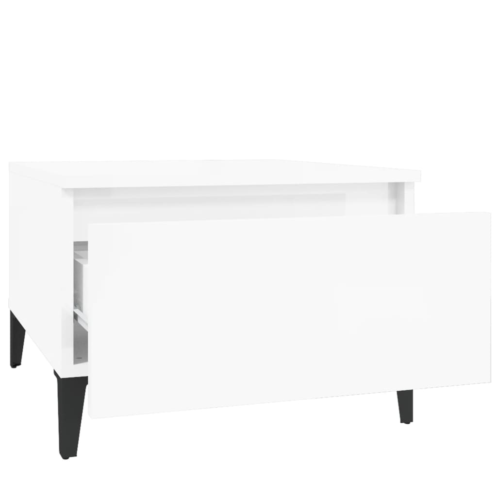 sidebord 50x46x35 cm konstrueret træ hvid højglans