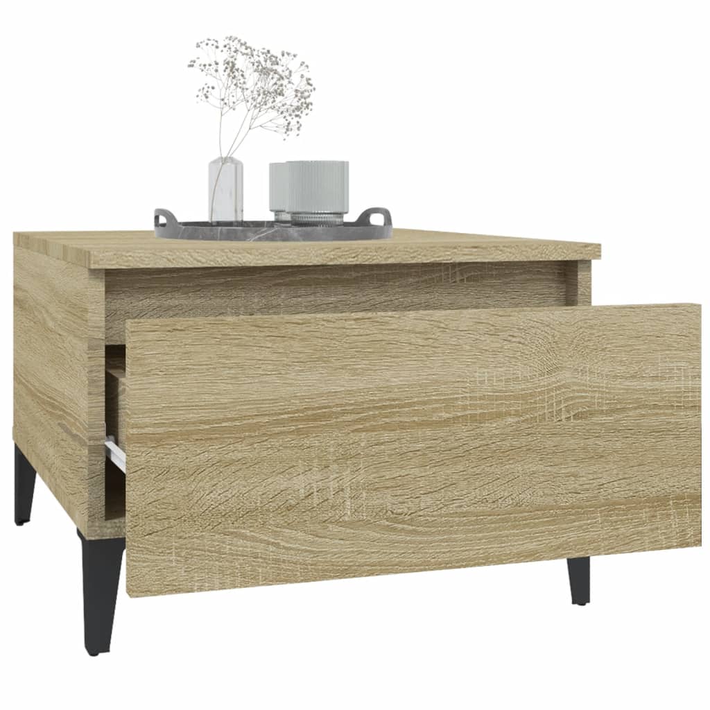 sidebord 50x46x35 cm konstrueret træ sonoma-eg