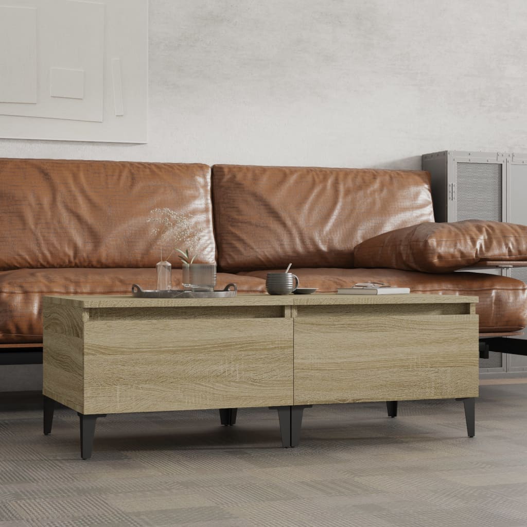 sideborde 2 stk. 50x46x35 cm konstrueret træ sonoma-eg