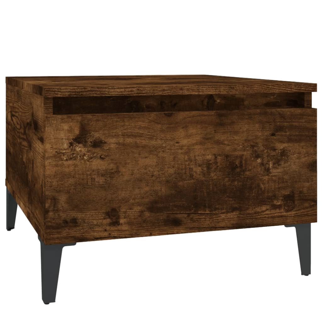 sidebord 50x46x35 cm konstrueret træ røget egetræsfarve