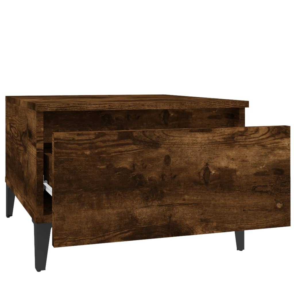 sidebord 50x46x35 cm konstrueret træ røget egetræsfarve
