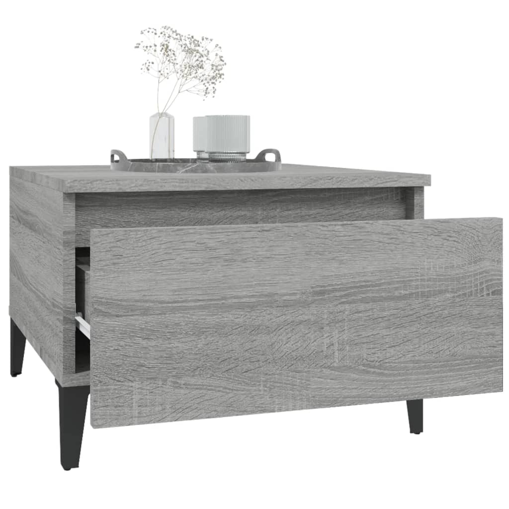 sidebord 50x46x35 cm konstrueret træ grå sonoma-eg