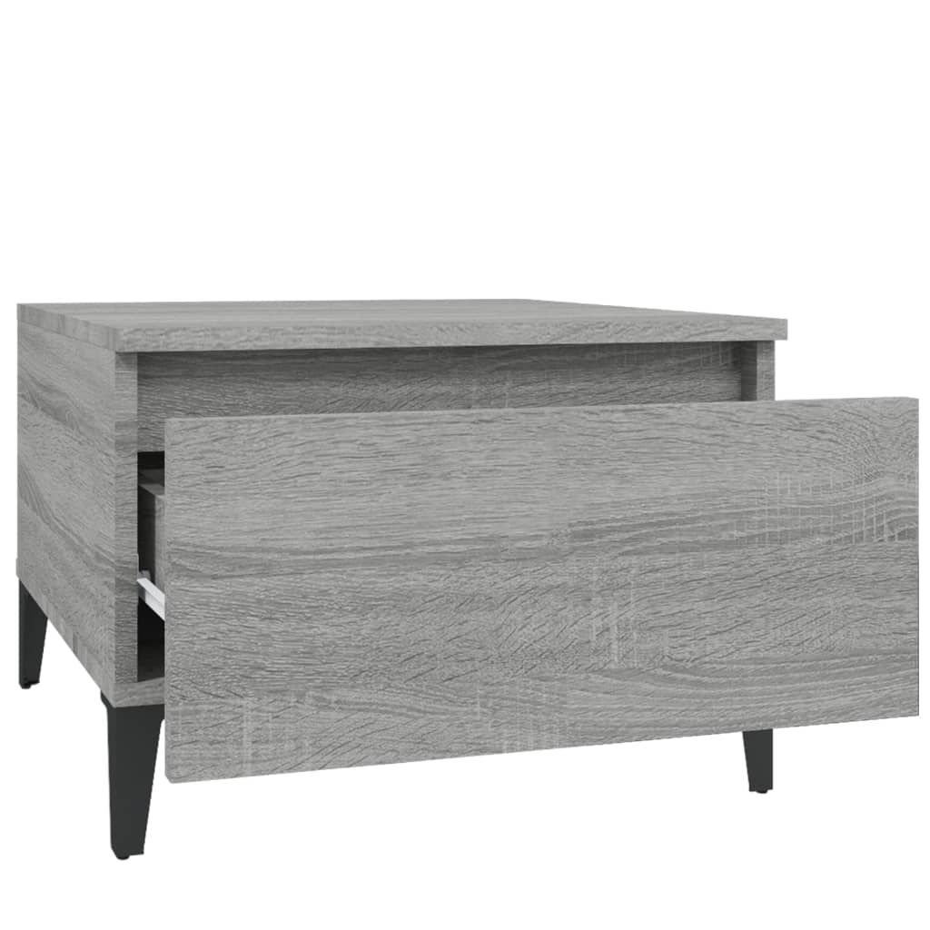 sidebord 50x46x35 cm konstrueret træ grå sonoma-eg