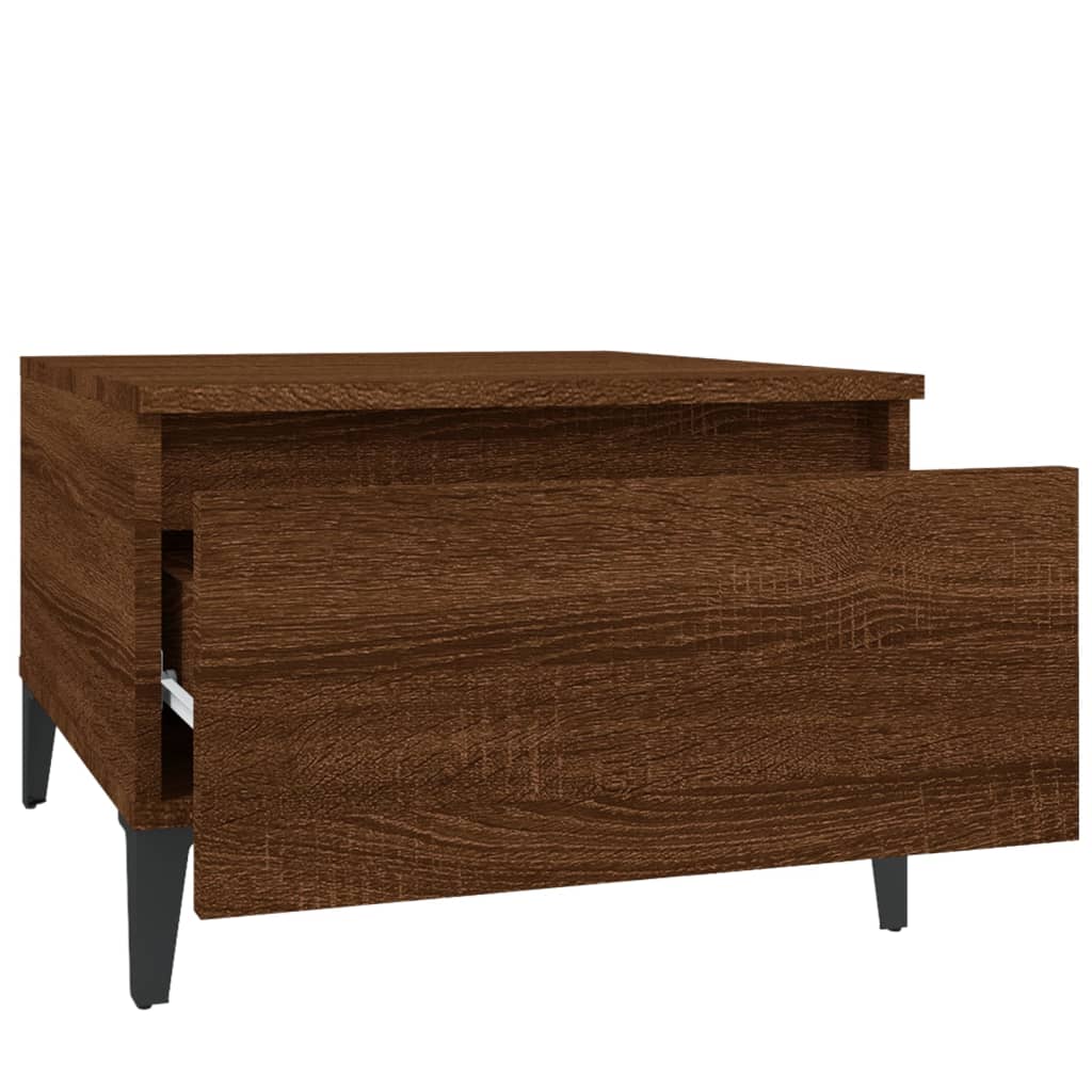 sidebord 50x46x35 cm konstrueret træ brun egetræsfarve