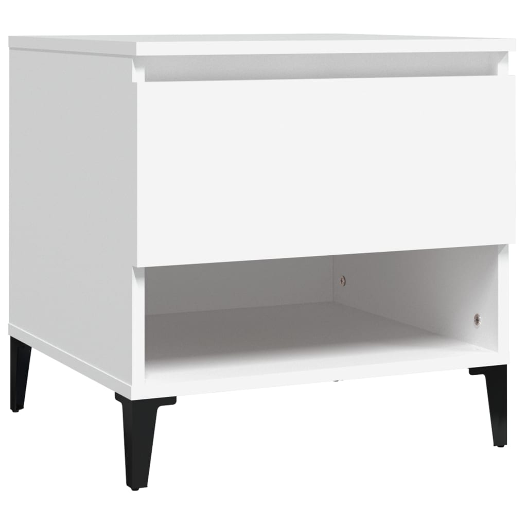 sidebord 50x46x50 cm konstrueret træ hvid