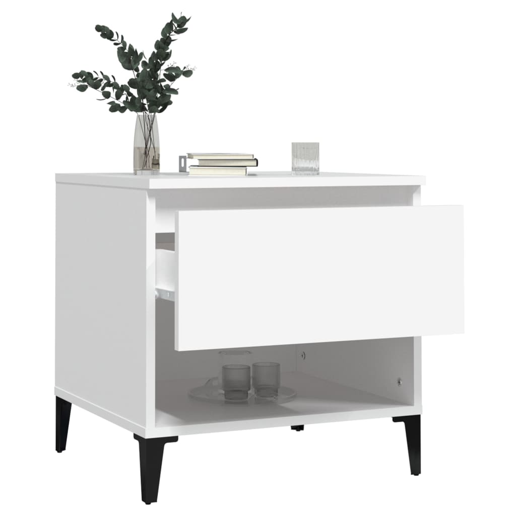 sidebord 50x46x50 cm konstrueret træ hvid