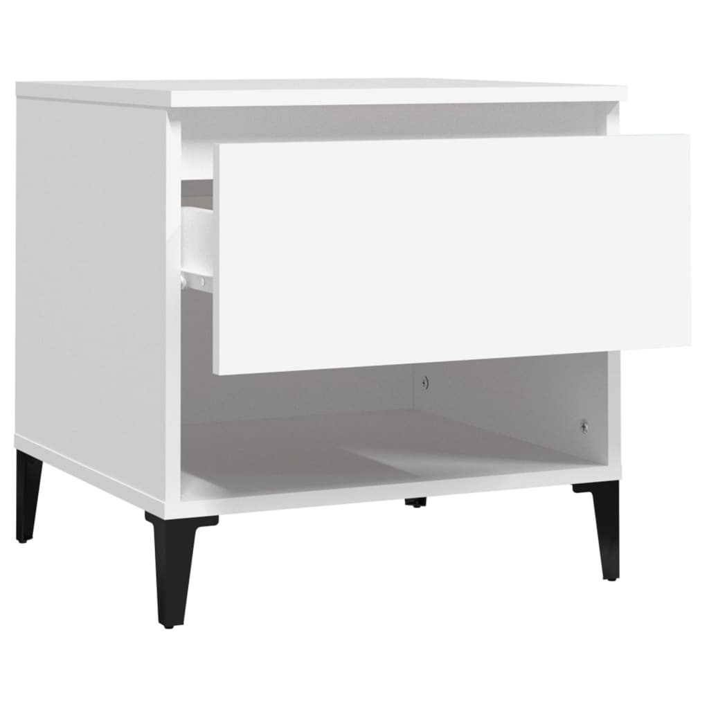sidebord 50x46x50 cm konstrueret træ hvid