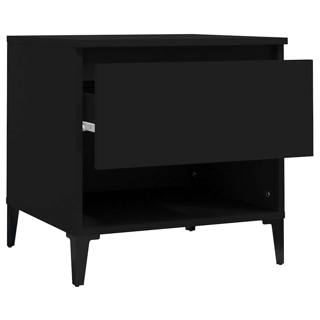 sidebord 50x46x50 cm konstrueret træ sort