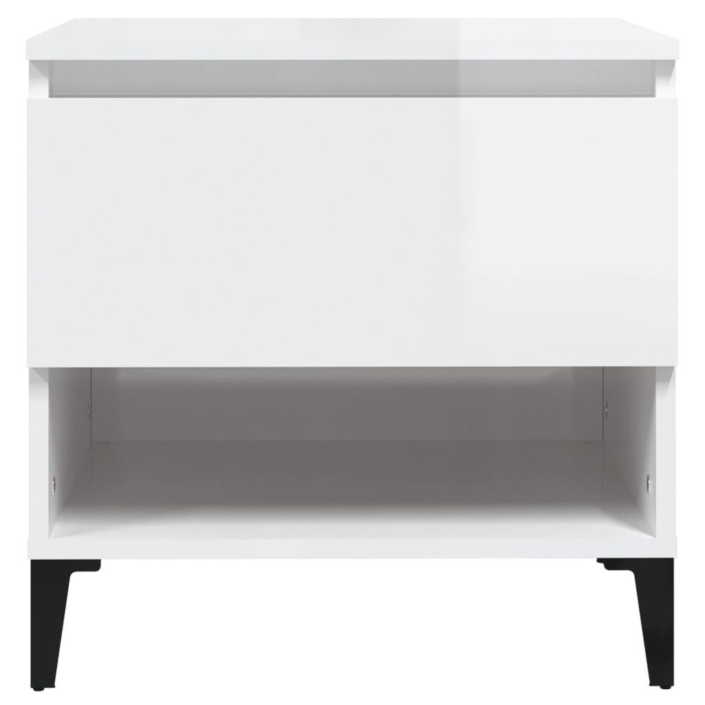 sidebord 50x46x50 cm konstrueret træ hvid højglans