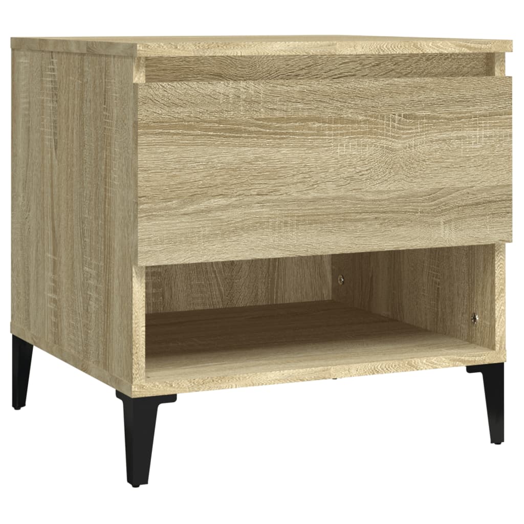 sideborde 2 stk. 50x46x50 cm konstrueret træ sonoma-eg