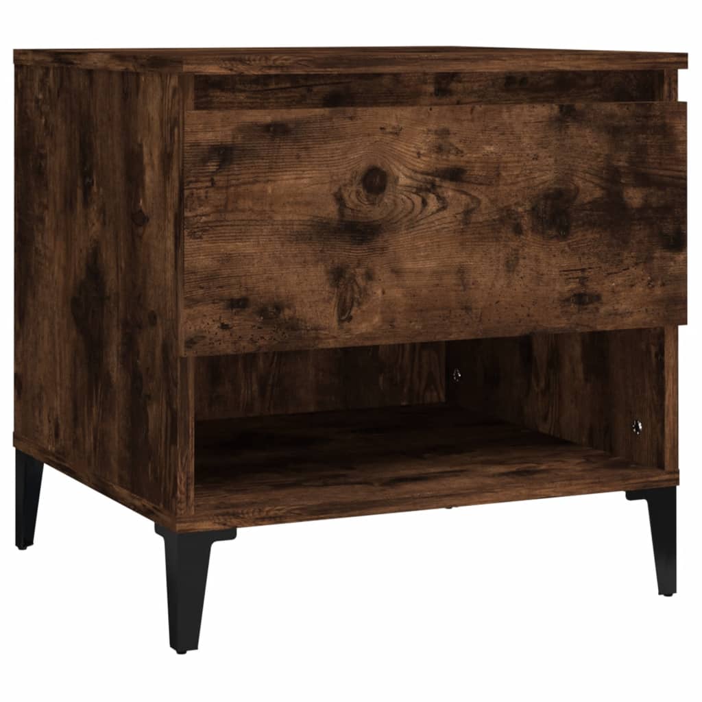 sidebord 50x46x50 cm konstrueret træ røget egetræsfarve