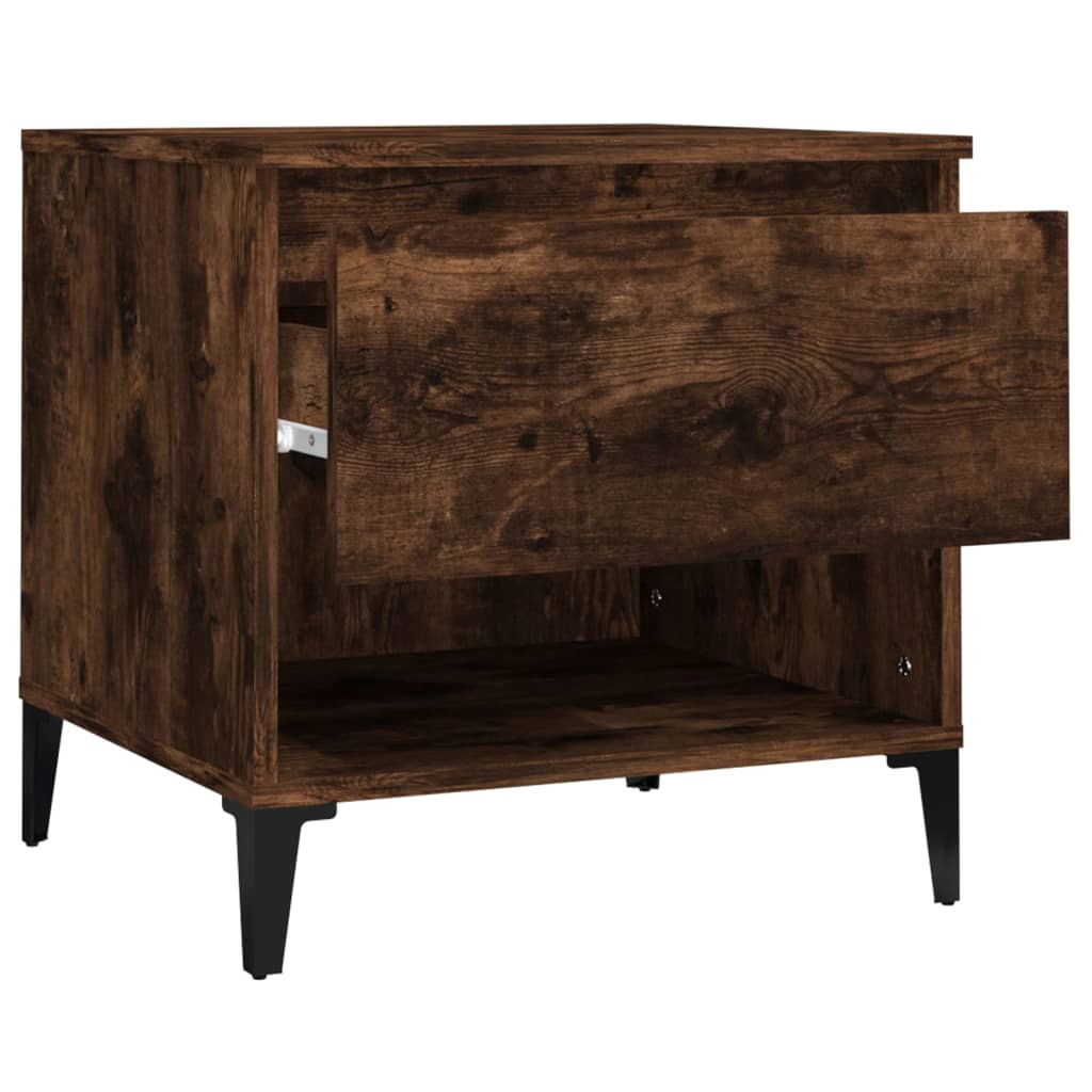 sidebord 50x46x50 cm konstrueret træ røget egetræsfarve