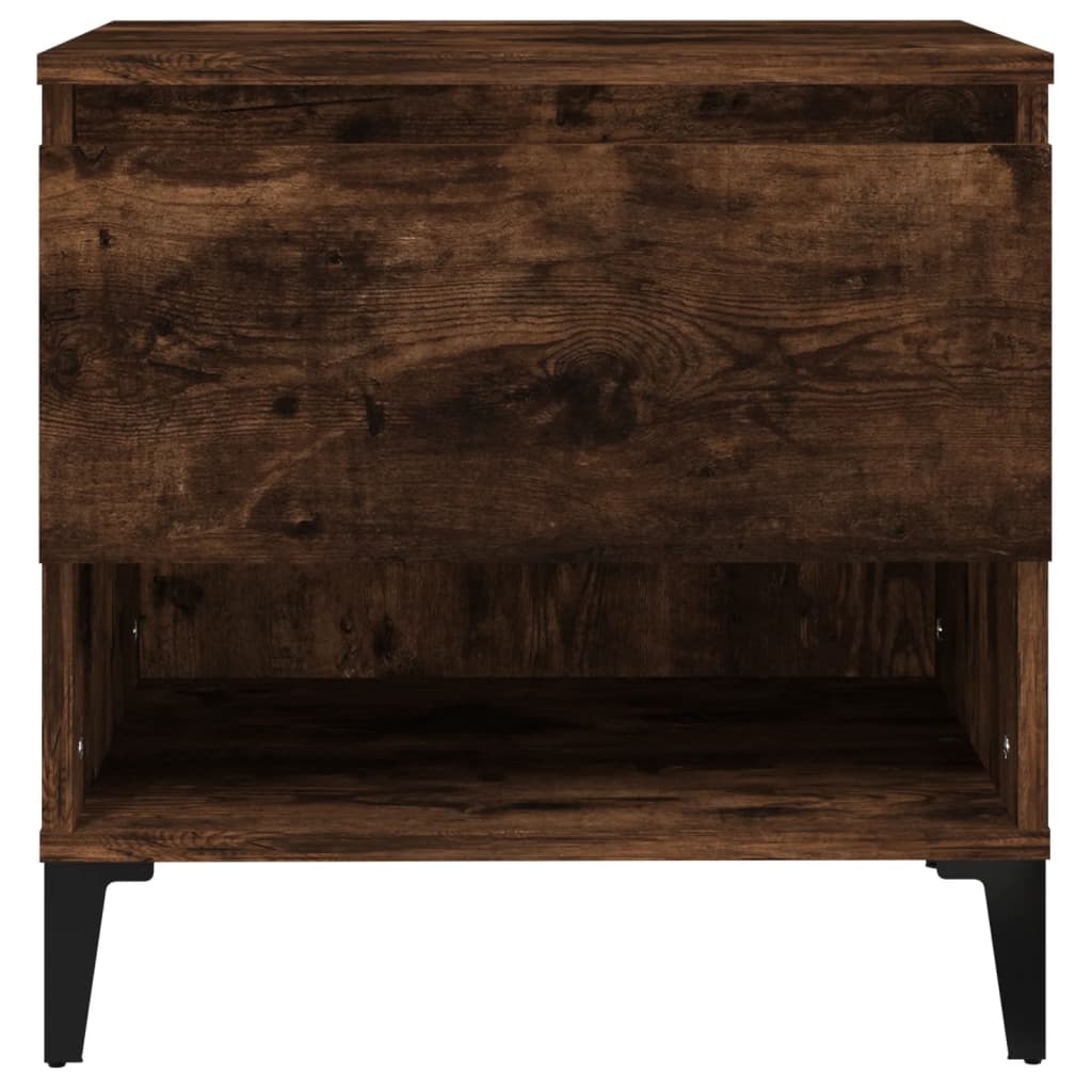 sideborde 2 stk. 50x46x50 cm konstrueret træ røget egetræsfarve