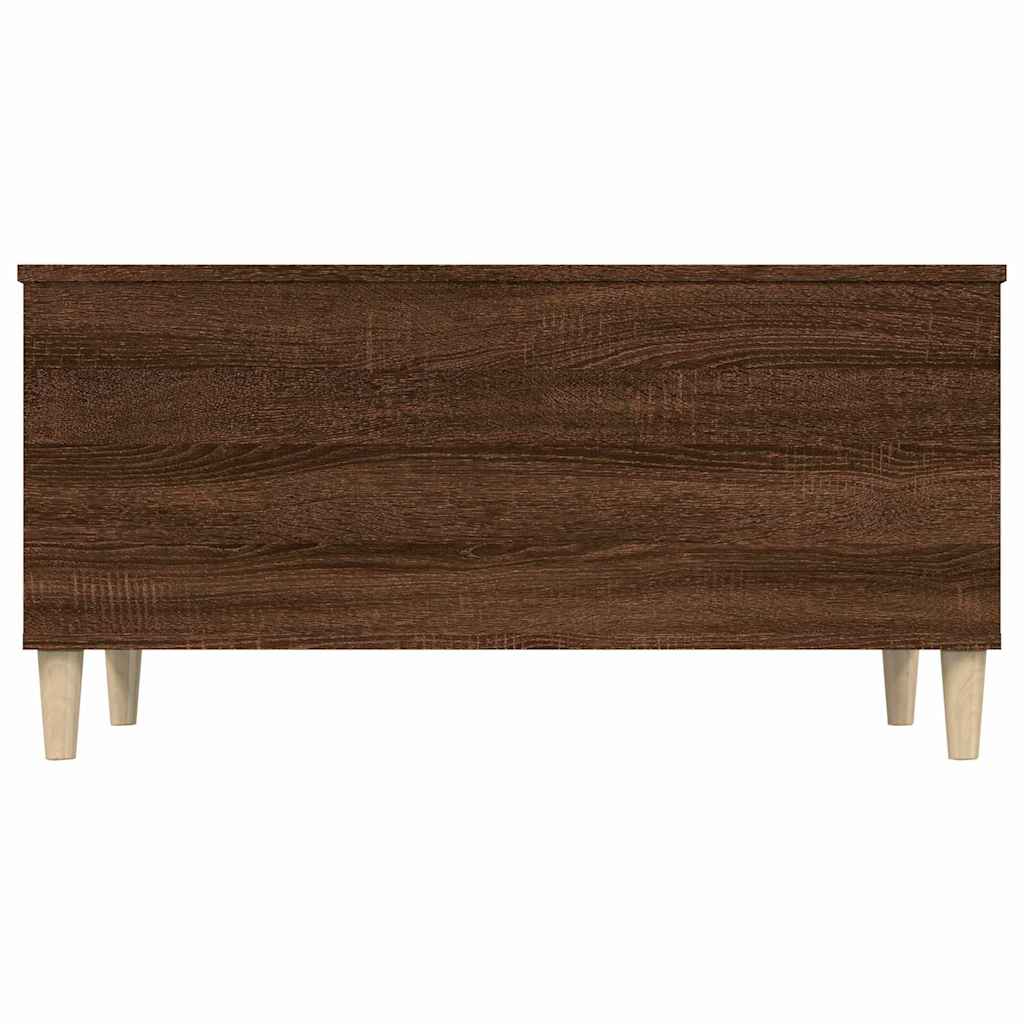 sofabord 90x44,5x45 cm konstrueret træ brun egetræsfarve