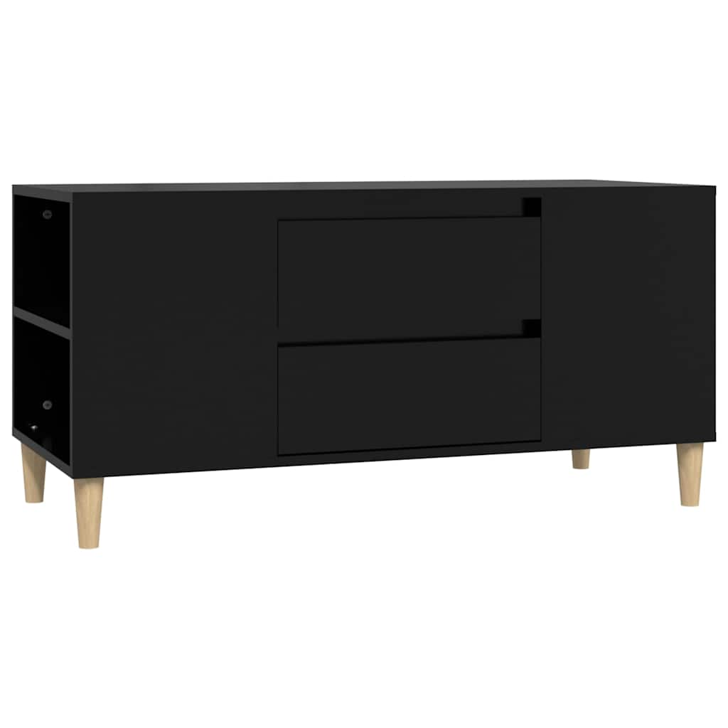 tv-bord 102x44,5x50 cm konstrueret træ sort