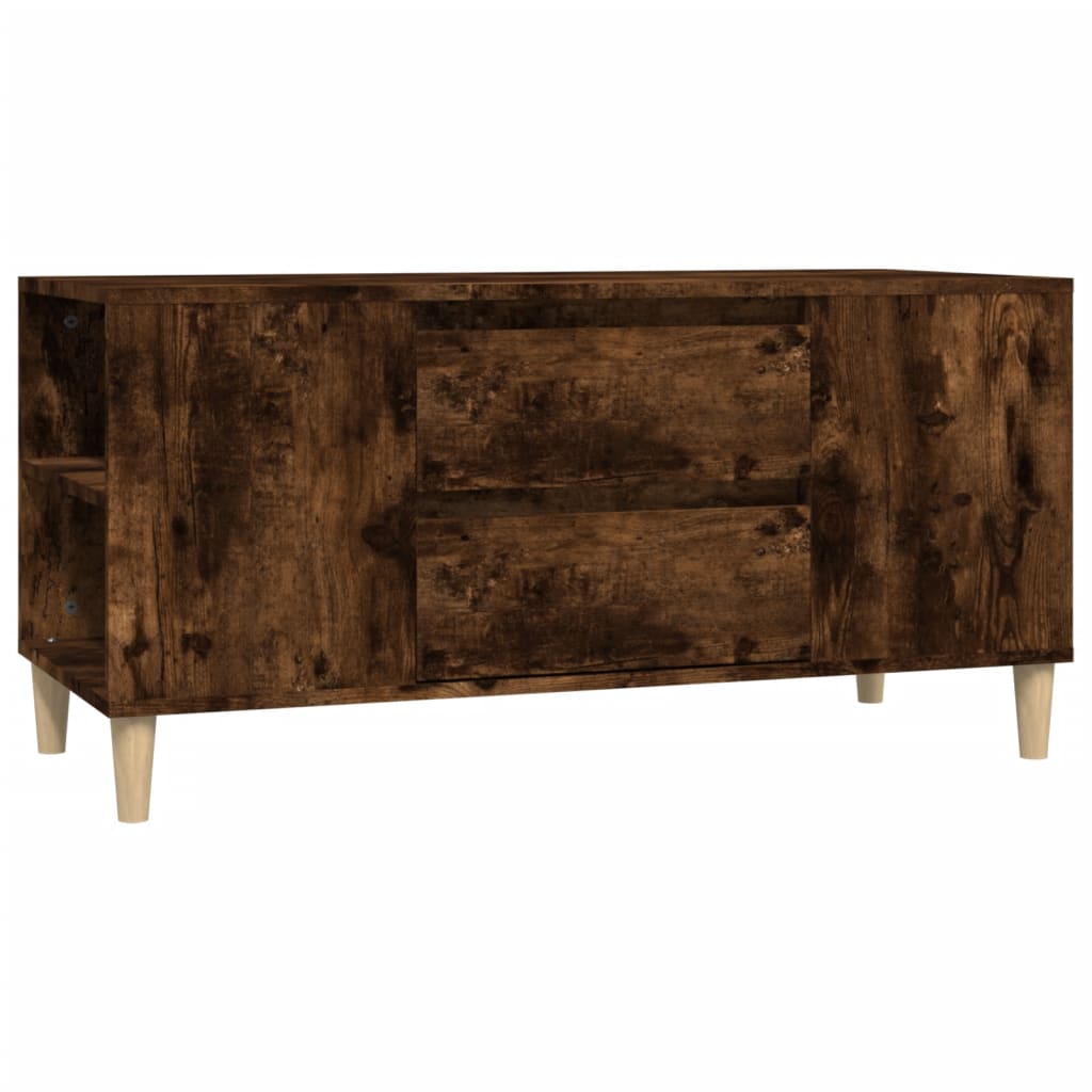 tv-bord 102x44,5x50 cm konstrueret træ røget egetræ