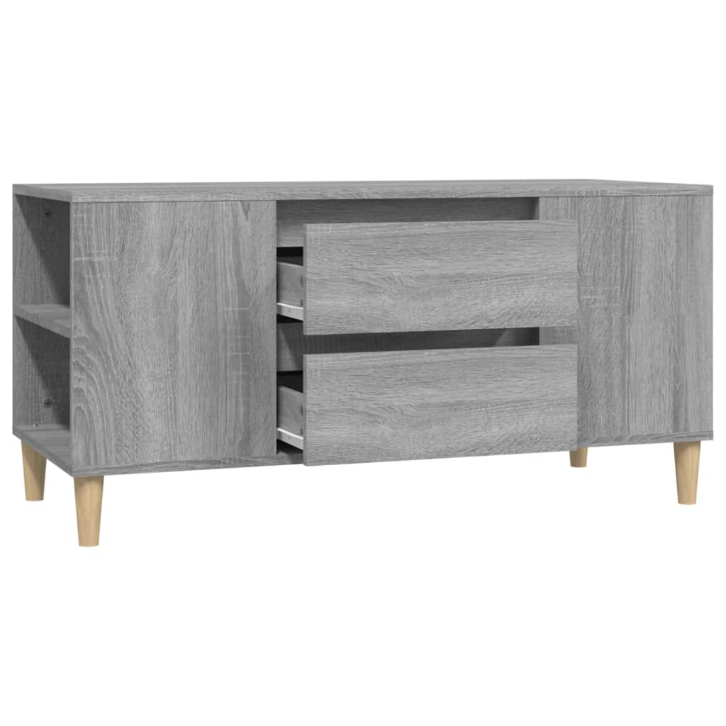 tv-bord 102x44,5x50 cm konstrueret træ grå sonoma-eg