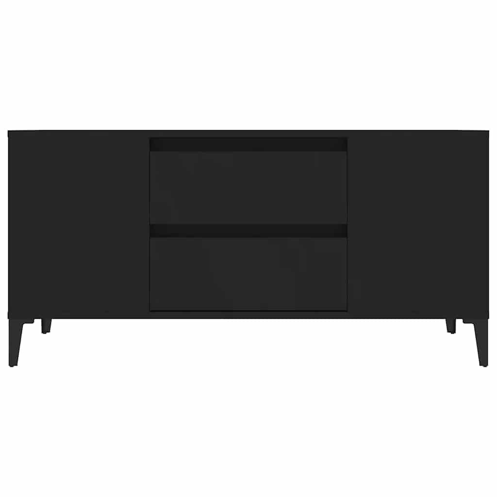 tv-bord 102x44,5x50 cm konstrueret træ sort