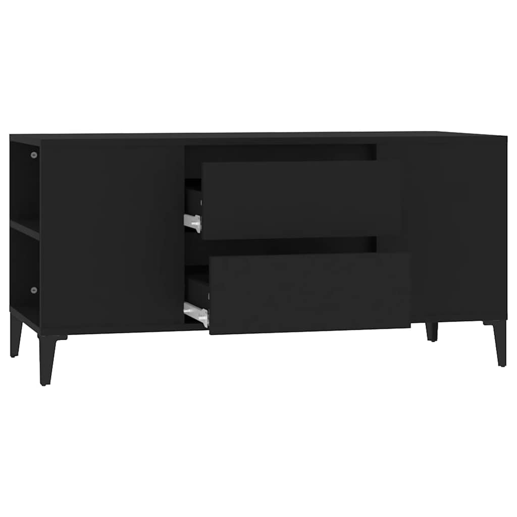 tv-bord 102x44,5x50 cm konstrueret træ sort