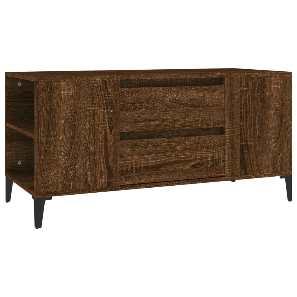 tv-bord 102x44,5x50 cm konstrueret træ brun egetræsfarve
