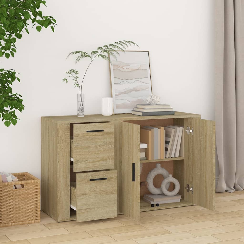 skænk 100x33x59,5 cm konstrueret træ sonoma-eg