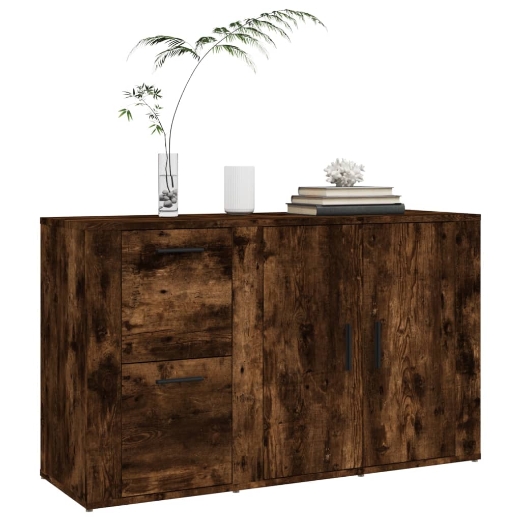 skænk 100x33x59,5 cm konstrueret træ røget egetræsfarve