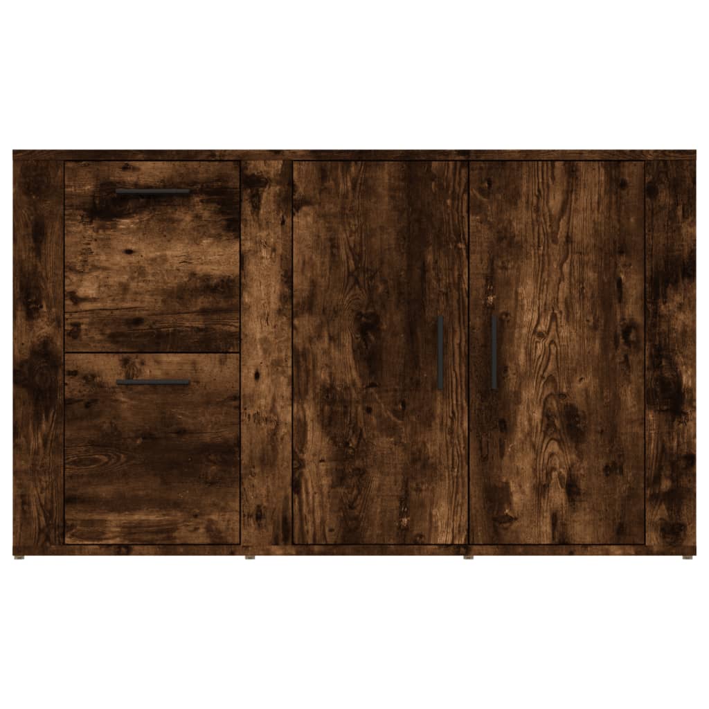 skænk 100x33x59,5 cm konstrueret træ røget egetræsfarve
