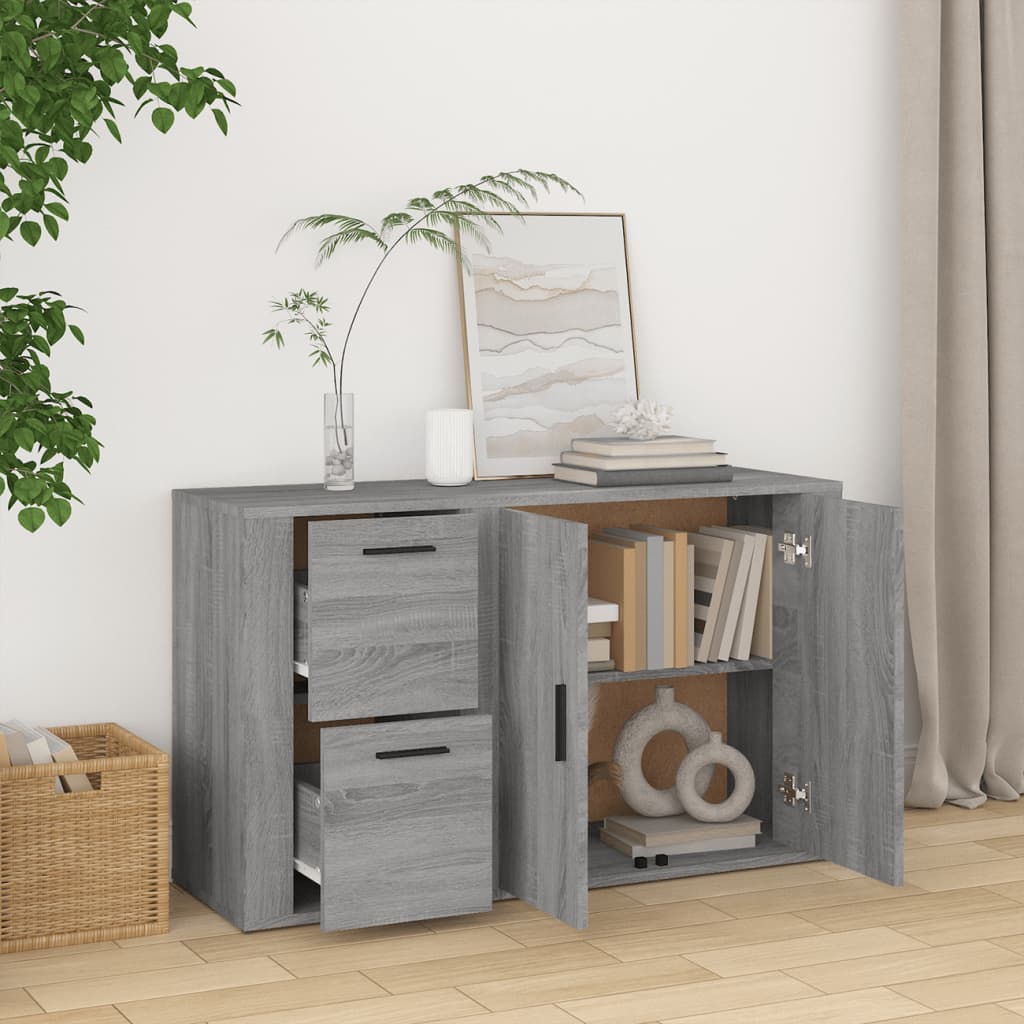 skænk 100x33x59,5 cm konstrueret træ grå sonoma-eg
