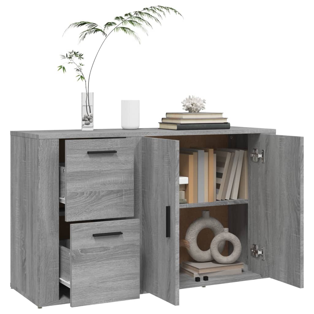 skænk 100x33x59,5 cm konstrueret træ grå sonoma-eg