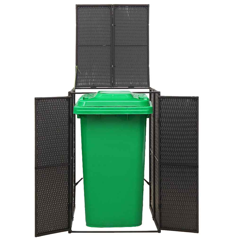 skraldespandsskjuler 70x80x117 cm polyrattan sort