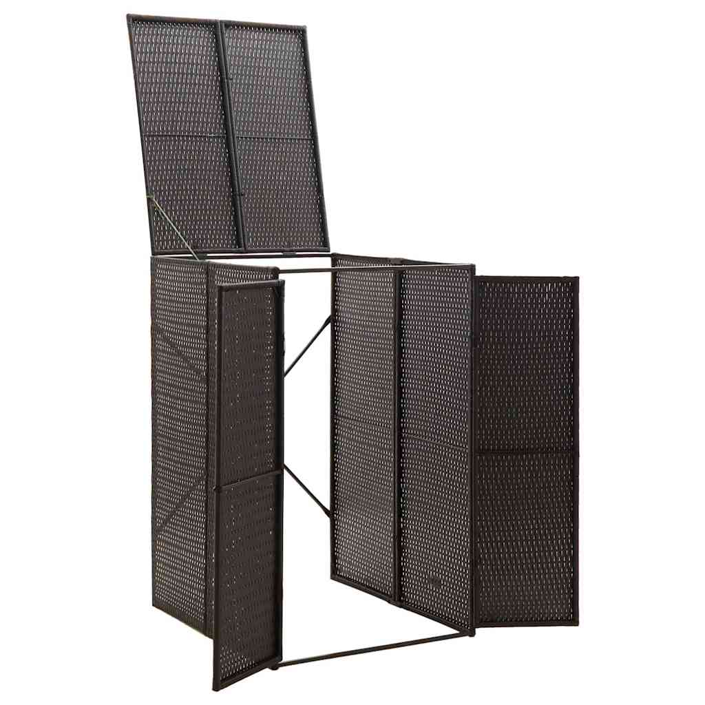 skraldespandsskjuler 70x80x117 cm polyrattan sort