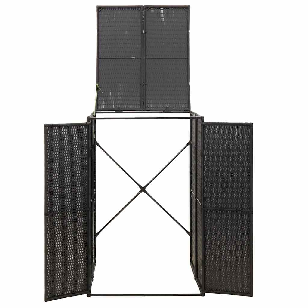 skraldespandsskjuler 70x80x117 cm polyrattan sort