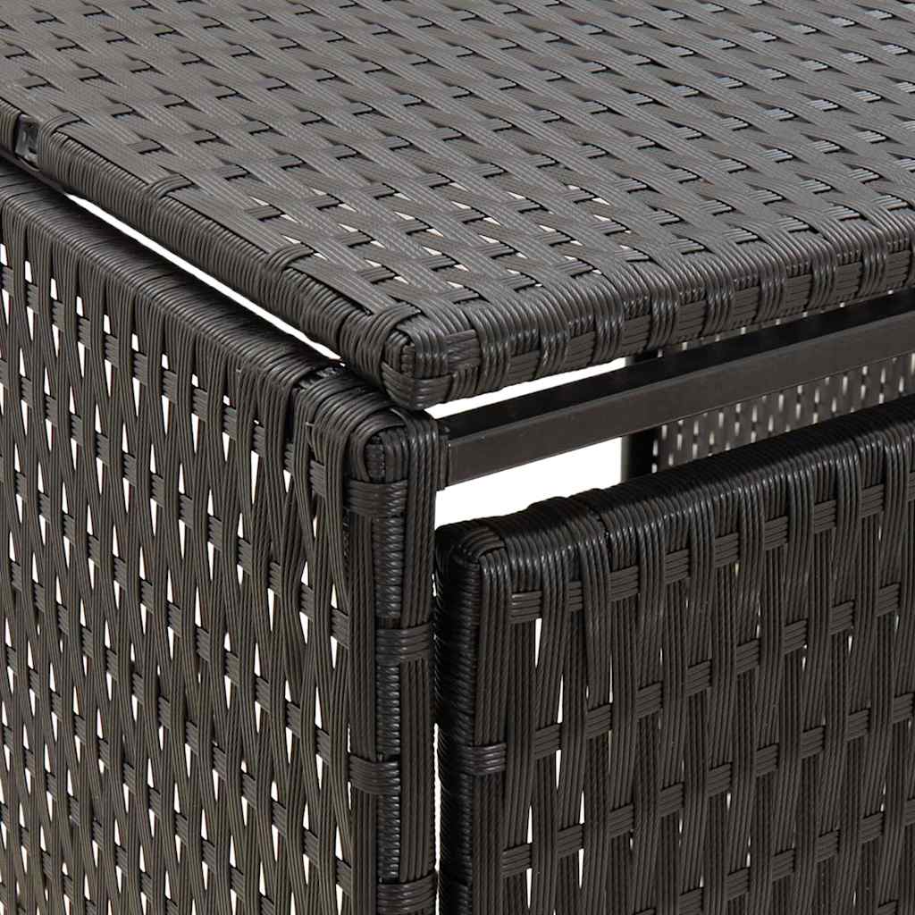 skraldespandsskjuler 70x80x117 cm polyrattan sort